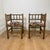 20th Century Corner Chairs in Turned Wood with Bobbins and Fabric Seats, 1950s, Set of 2 For Sale - Image 4 of 14
