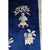 Textile 1920s Navy Classic Pomegranate Medallion Antique Chinese Art Deco 8' 9"x 11' 6" For Sale - Image 7 of 9