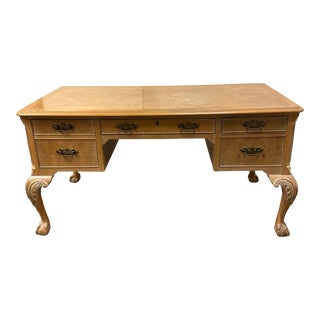 Vintage Hekman Willow Wood Chippendale Desk For Sale