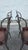 Brown Global Views Metal and Leather Wingback Armchairs - A Pair For Sale - Image 8 of 9