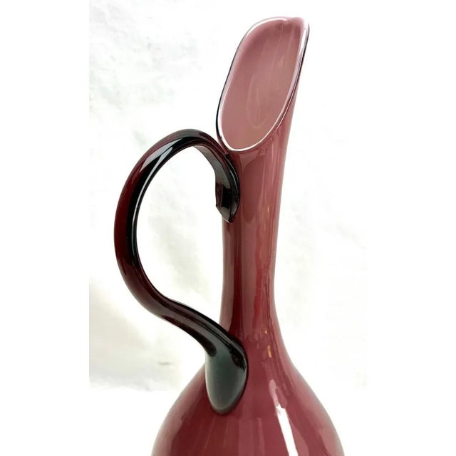 1950s Italian Empoli Murano Glass Pitcher with Handle, 1955 For Sale - Image 5 of 9
