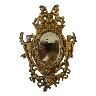 19th Century Baroque Gilt Bronze Mirror by Charles Casier For Sale