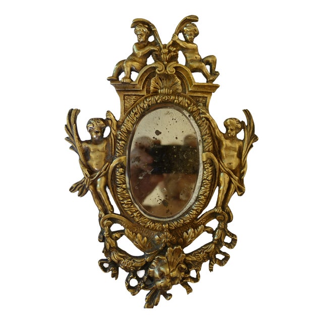19th Century Baroque Gilt Bronze Mirror by Charles Casier For Sale