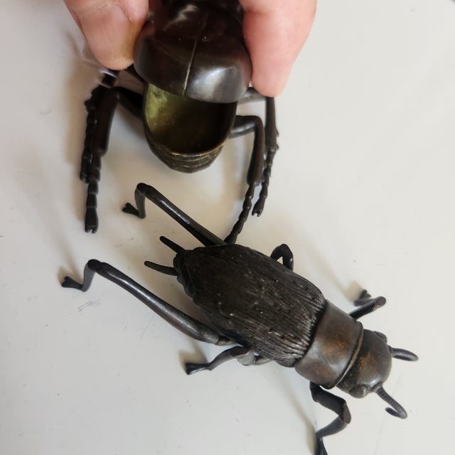 Articulated Bronze Stag Beetle and Cricket Figures For Sale - Image 9 of 10