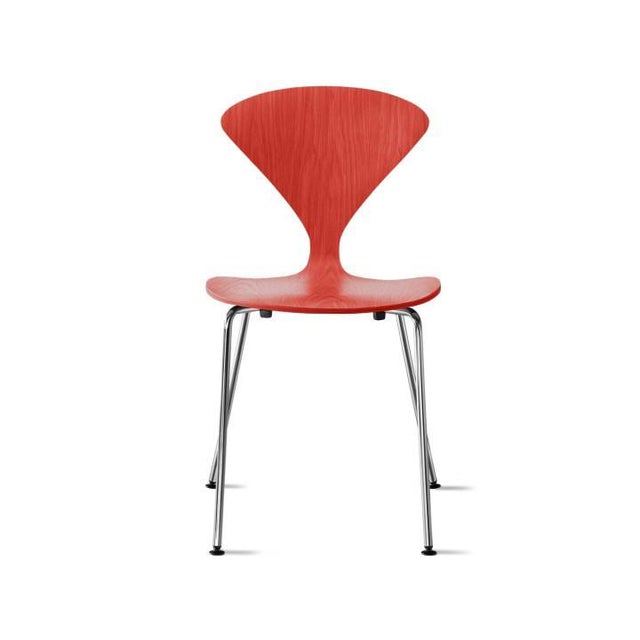 Mid-Century Modern Side Chair with Steel Legs attributed to Norman Cherner, 1950s For Sale - Image 6 of 16