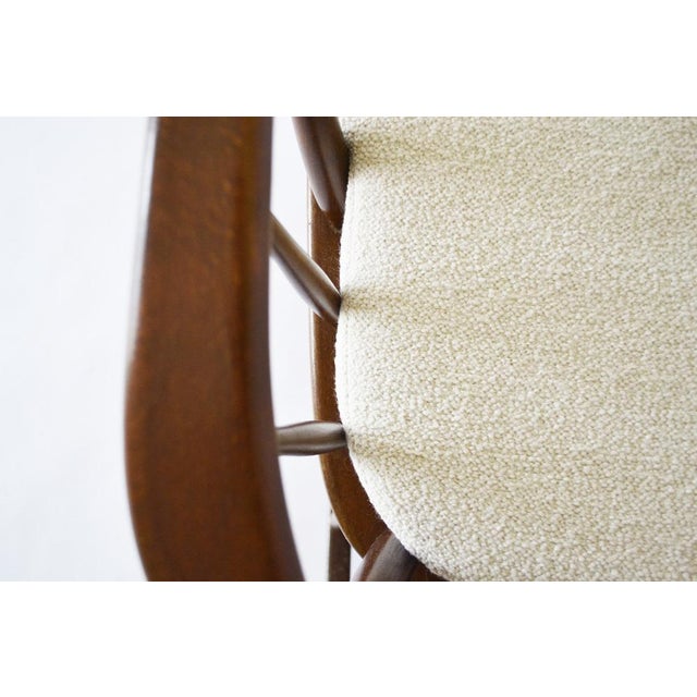 Mid-Century Modern Rocking Chair with New Bouklé Fabric Cushion by Børge Mogensen for FDB Møbler, 1960s For Sale - Image 12 of 14