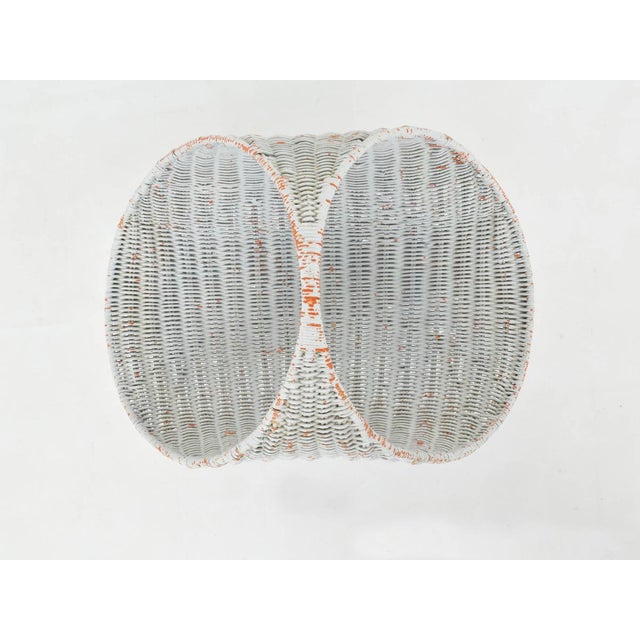 1950s Oval Magazine Rack in Rattan by Graffi for Home Torino For Sale - Image 5 of 6