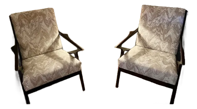 Pair of Mid Century Modern Poul Jensen Interpretation Z Arm Chair