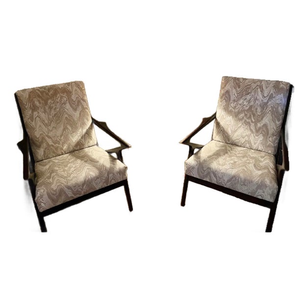 Pair of Mid Century Modern Poul Jensen Interpretation Z Arm Chair For Sale