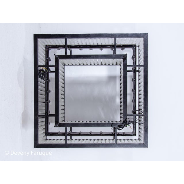 Large Art Relief Glass Tube Ceiling Light, 1980s For Sale - Image 13 of 15