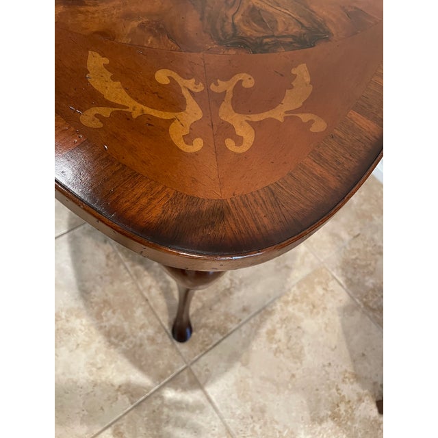 End Table Inlaid Wood Marquetry Style For Sale In Phoenix - Image 6 of 13