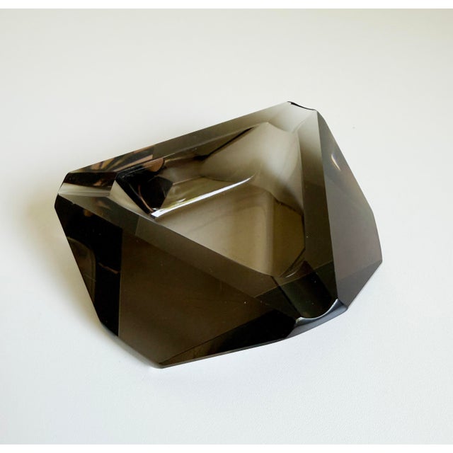 1960s Smoked Glass Faceted Ashtray For Sale In Sacramento - Image 6 of 11