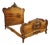 Antique French Louis XV–Style Carved Walnut Bed With Floral Rocaille Details For Sale