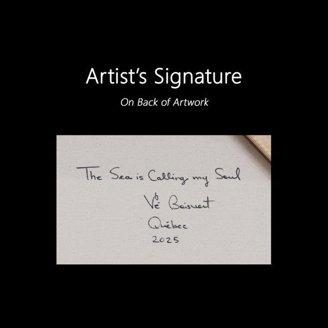 The Sea Is Calling My Soul - Luminous Blue Textural Abstract Painting Original Artwork by Vé Boisvert For Sale - Image 9 of 9