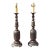 1880s Meiji Japanese Bronze Candlesticks Table Lamps - a Pair For Sale