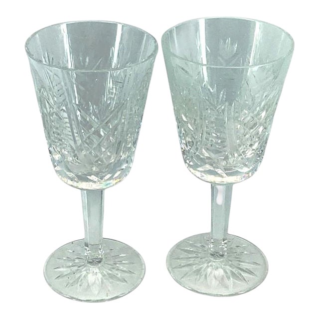 Vintage Waterford Crystal “Clare” White Wine Glasses, Goblets - Pair For Sale
