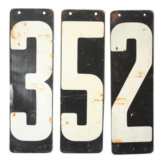 Vintage Metal Number Signs - Set of 3 For Sale
