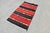 Cabin 1960s Rustic Hand Knotted Red Striped Kilim For Sale - Image 3 of 10