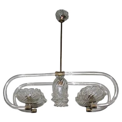 Murano Glass Chandelier from Barovier & Toso, 1940s For Sale