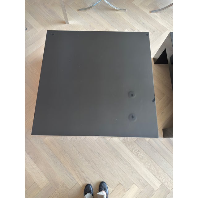 Set of Two Custom Square Black Lacquer Tables For Sale In Los Angeles - Image 6 of 9