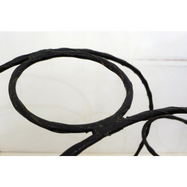 Round Openwork 4-Plant Stand in Black Wrought Iron, 1960s For Sale - Image 10 of 12