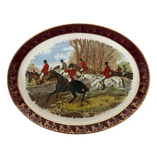 Vintage Weatherby, England Royal Falcon, Hunt Scene Decorative Plate For Sale
