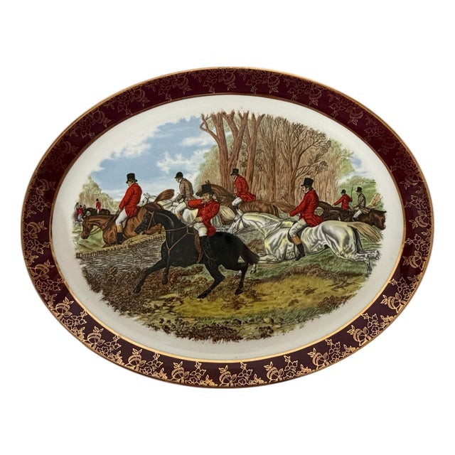 Vintage Weatherby, England Royal Falcon, Hunt Scene Decorative Plate For Sale