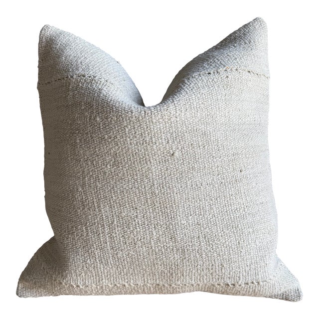 Vintage Rug Pillow Cover With Original Seams For Sale