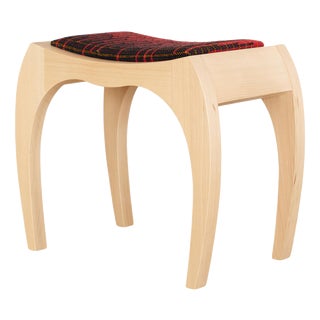 Signed Rumbo Stool 1 in Beech Wood by Jean-Baptiste Van Den Heede For Sale