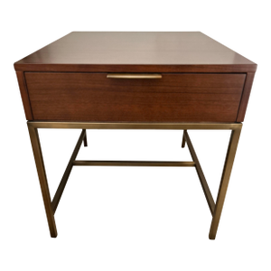 Mitchell Gold + Bob Williams Wood and Brass Side Table
