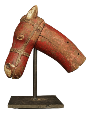 19th Century Polychrome Indian Horse Head