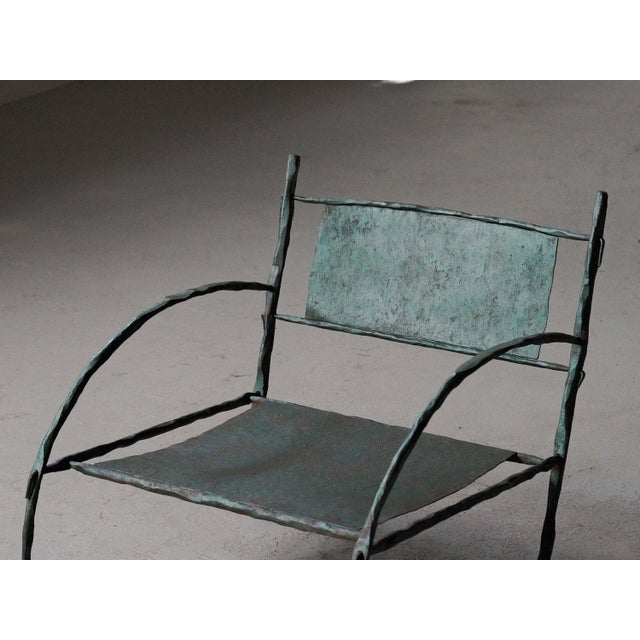 Handcrafted Hammered Wrought Iron Lounge Chair, France, 1960s For Sale - Image 6 of 18