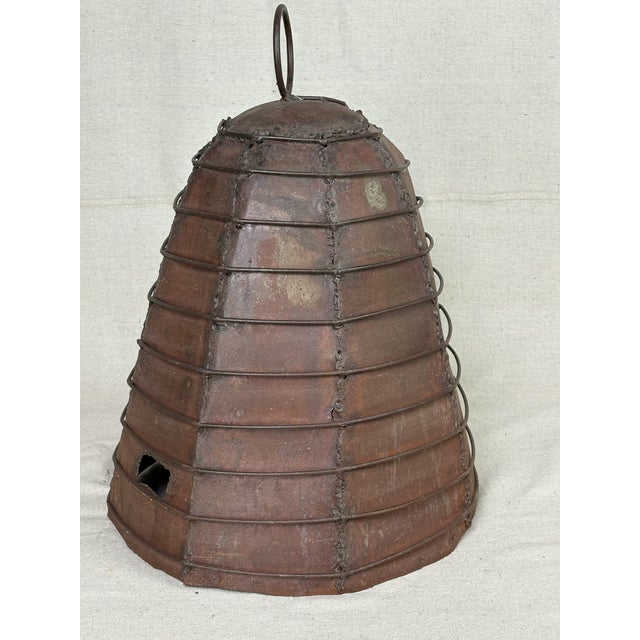 French Country Hand Crafted Metal Skep / Beehive Form For Sale - Image 3 of 10