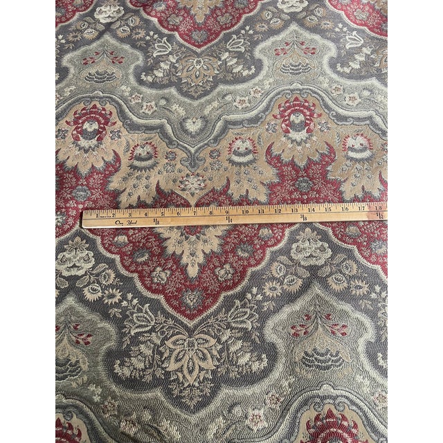 Yard Robert Allen Grainnes Charm Tapestry Upholstery Fabric Red Umber 9 Available For Sale - Image 10 of 11