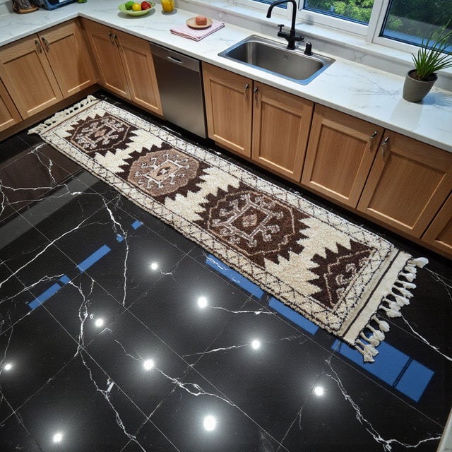 Tribal Hand-Knotted Kurdish Runner Rug . Tribal Herki . Undyed Wool Hallway Decor - 2′10″ × 11′11″ For Sale - Image 3 of 14