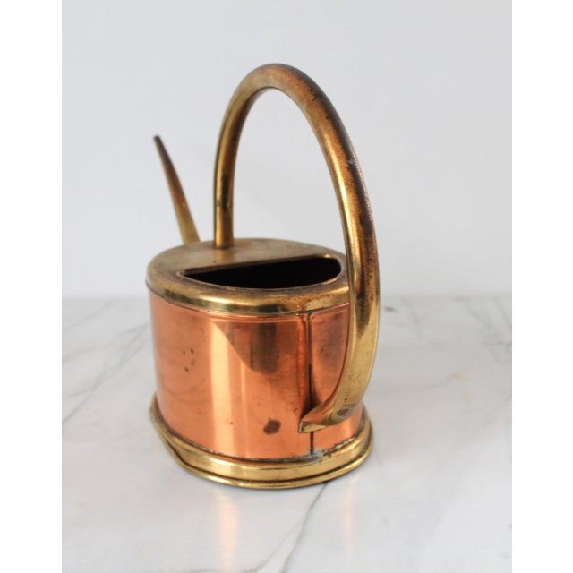 Mid 20th Century Vintage Copper & Brass Watering Can For Sale - Image 5 of 9