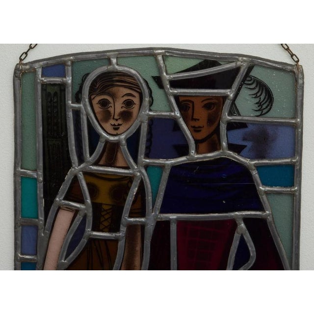 Colorful, hand-painted stained glass in a lead frame. Ideal for a window or a window sill, where the sophistication and...