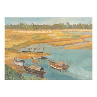 Evelyne Luez, Landscape, 20th Century, Oil on Canvas For Sale