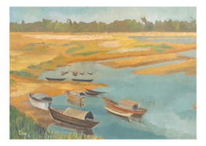 Evelyne Luez, Landscape, 20th Century, Oil on Canvas