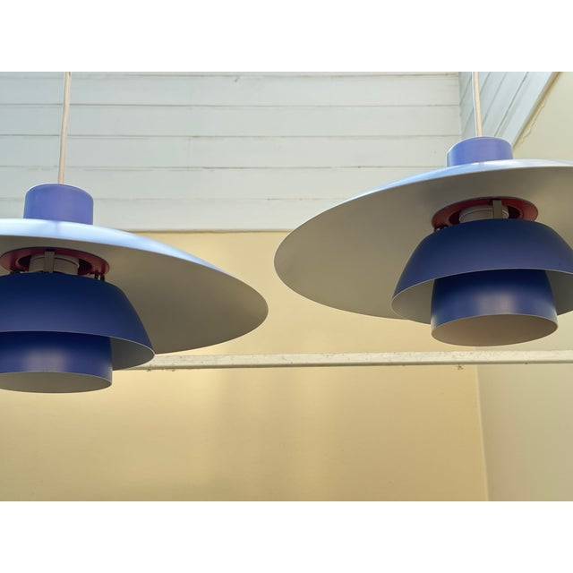 The classic danish lamp is turning blue—a pair of ph4/3 lamps in a stunning and rare yves saint laurent blue (like in the...