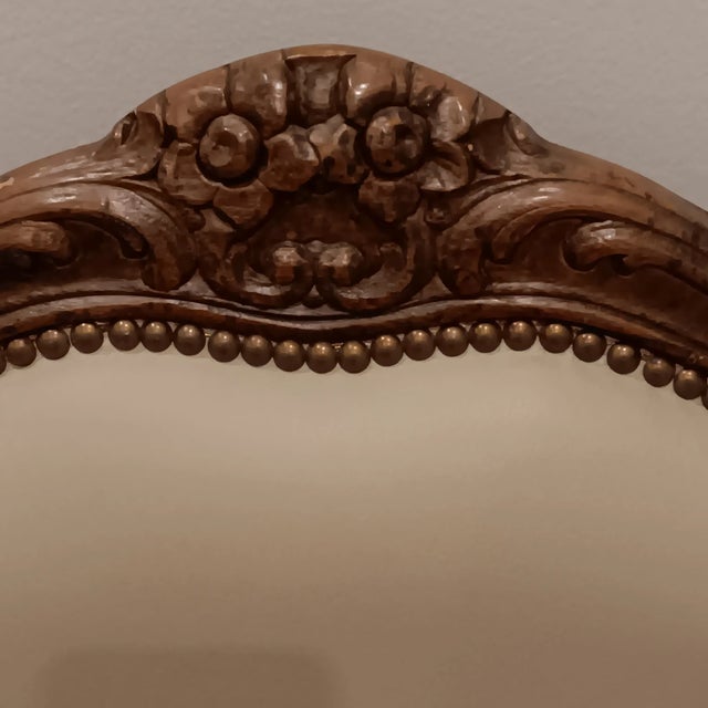 French Vintage Italian Chateau d'Ax Spa Leather Arm Chair With Brass Nailhead Trim For Sale - Image 3 of 18