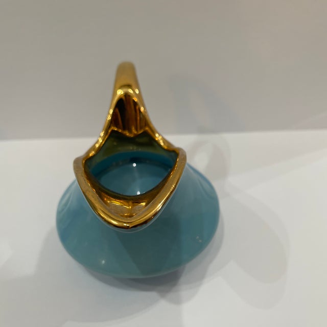 Turquoise Vintage Tea Set Blue Turquoise and Gold 22k - Set of 3 For Sale - Image 8 of 10