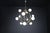 Stilnovo Mid-Century Chandelier in Brass and 12 Opaline Globes from Stilnovo, Italy 1950s For Sale - Image 4 of 17