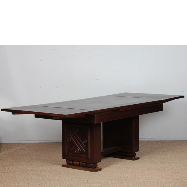 Dining Table in the style of Charles Dudouyt, 1940, in Good conditions. Designed 1920 to 1949