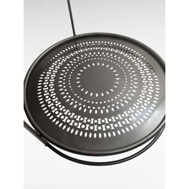 1990s Vintage French Modernist Fermob "Guinguette" Perforated Steel Two-Tier Table For Sale - Image 5 of 9