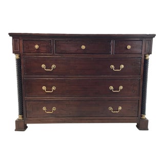 Transitional Hickory Chair Mahogany Finished Friedrich Drawer Chest For Sale