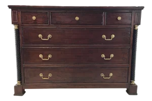 Transitional Hickory Chair Mahogany Finished Friedrich Drawer Chest