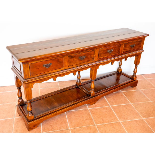 A gorgeous, extremely impressive and very rare georgian style pot board dresser base in wonderful condition. Made in the...
