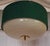 Mid-Century Ceiling Lamp with Cream-White Glass Shade in a Green Fabric Shade, 1960s For Sale - Image 4 of 8