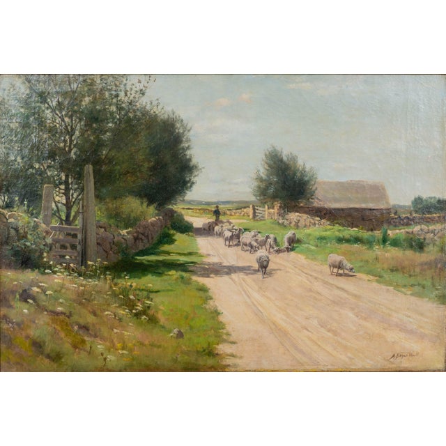 French Country 19th Century Pastoral Painting by Alfred Bryan Wall For Sale - Image 3 of 13